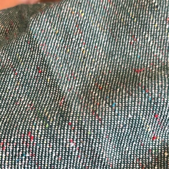 Vintage 70s H.I.S. For Girls green tweed bell bottom cuffed hem jeans - Picture 9 of 9